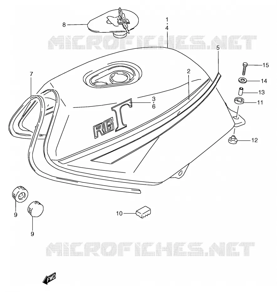 FUEL TANK (MODEL F/H) Suzuki MOTO 80 RG 1991  RG80M(E4)