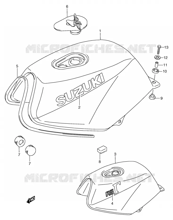FUEL TANK (MODEL J) Suzuki MOTO 80 RG 1991  RG80M(E4)