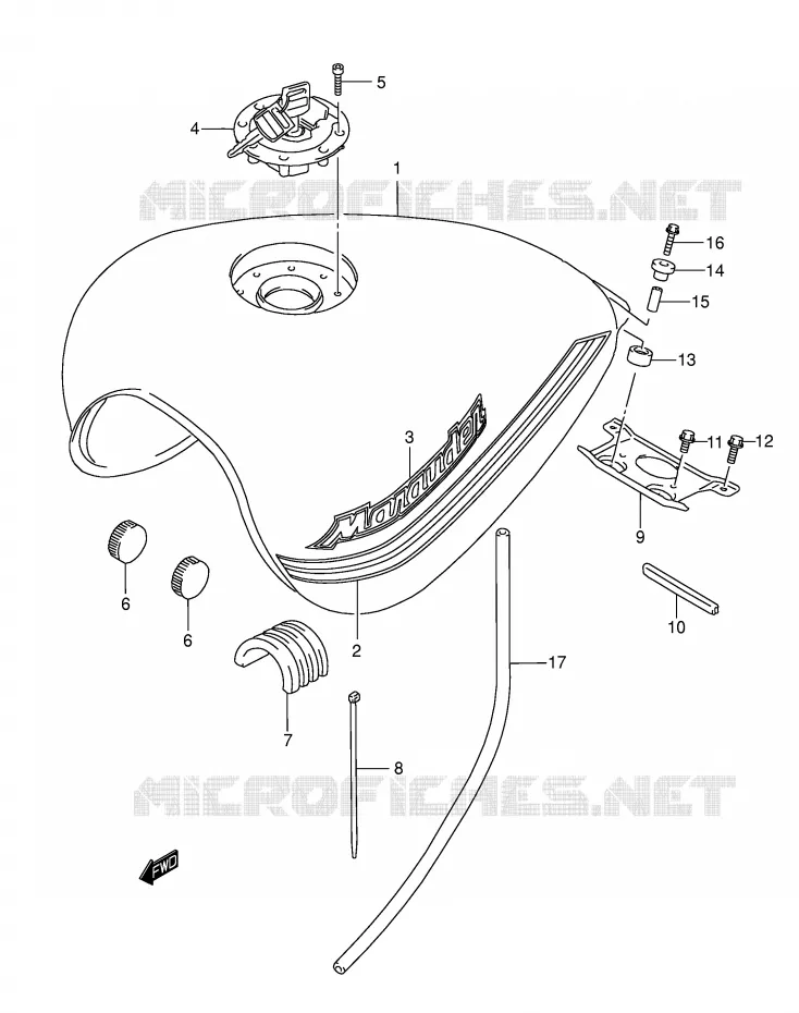 FUEL TANK (MODEL K2/K3) Suzuki MOTO 800 MARAUDER 2003  VZ800K3(E2)