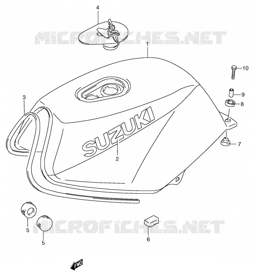 FUEL TANK (MODEL M E22 AG3,1ZX) Suzuki MOTO 80 RG 1987  RG80CH(E4)