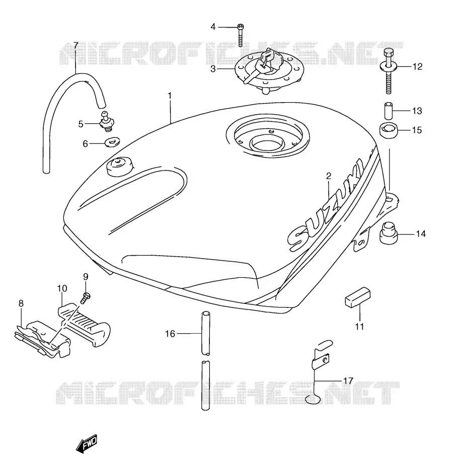 FUEL TANK (MODEL M) Suzuki MOTO 250 RG 1991  RGV250M(E24)