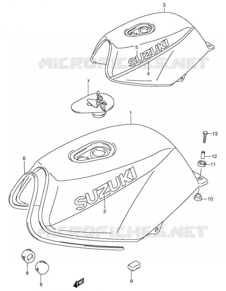FUEL TANK (MODEL M) Suzuki MOTO 80 RG 1988  RG80J(E4)