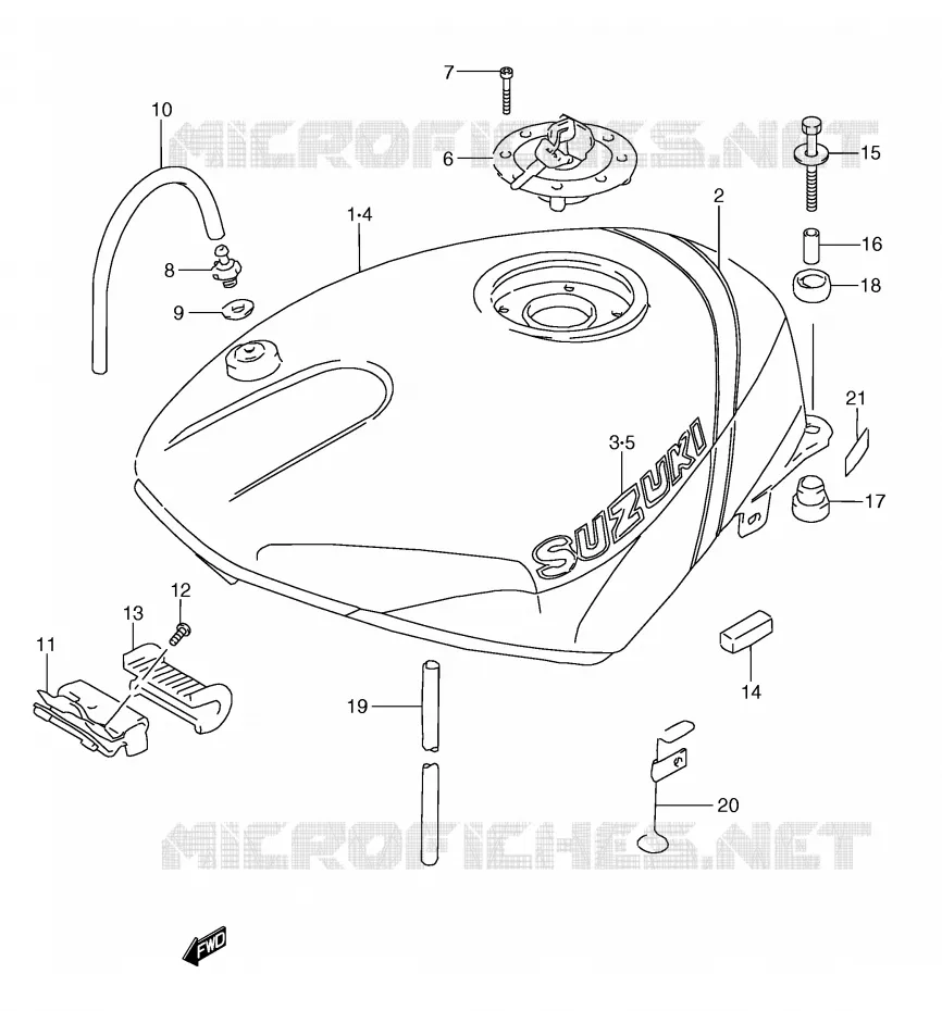 FUEL TANK (MODEL N) Suzuki MOTO 250 RG 1996  RGV250T(E24)
