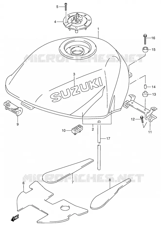 FUEL TANK (MODEL T) Suzuki MOTO 900 RF 1995  RF900RS(E2)