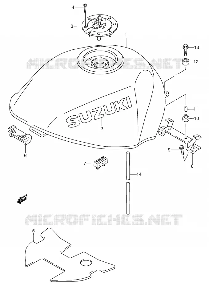 FUEL TANK (MODEL V) Suzuki MOTO 600 RF 1997  RF600RV(E2)