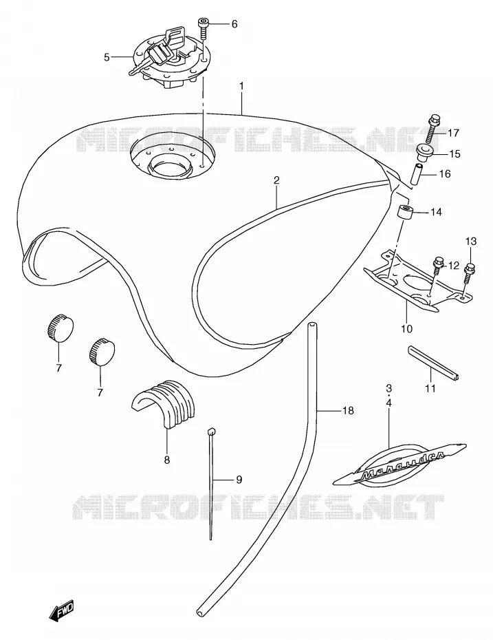FUEL TANK (MODEL V) Suzuki MOTO 800 MARAUDER 2000  VZ800Y(E2)