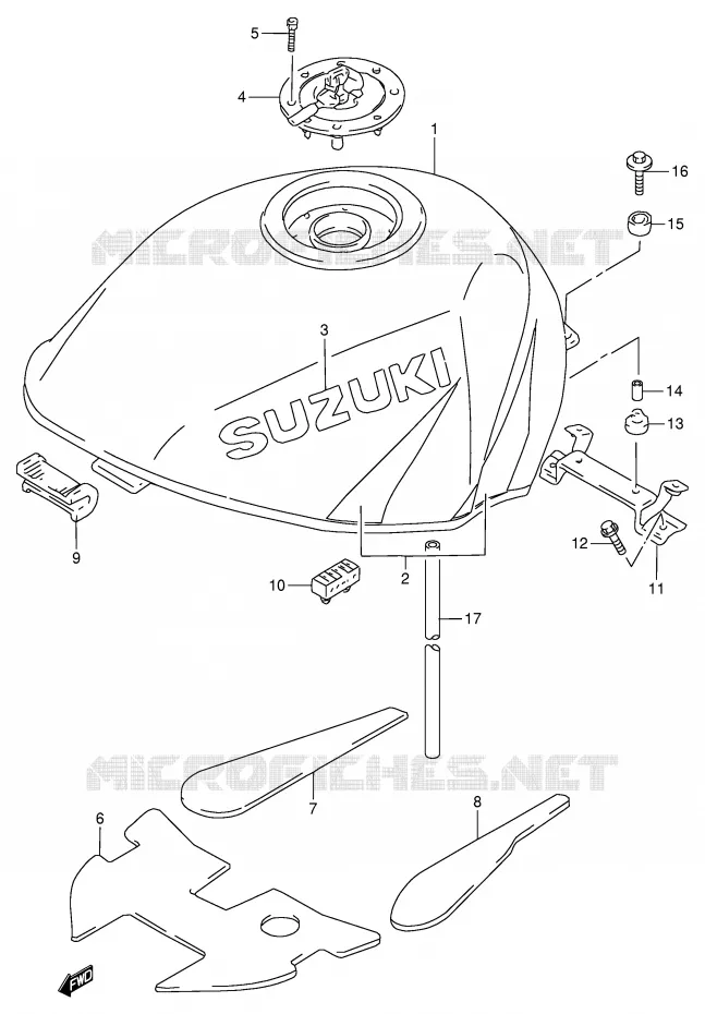 FUEL TANK (MODEL W) Suzuki MOTO 900 RF 1998  RF900RW(E2)
