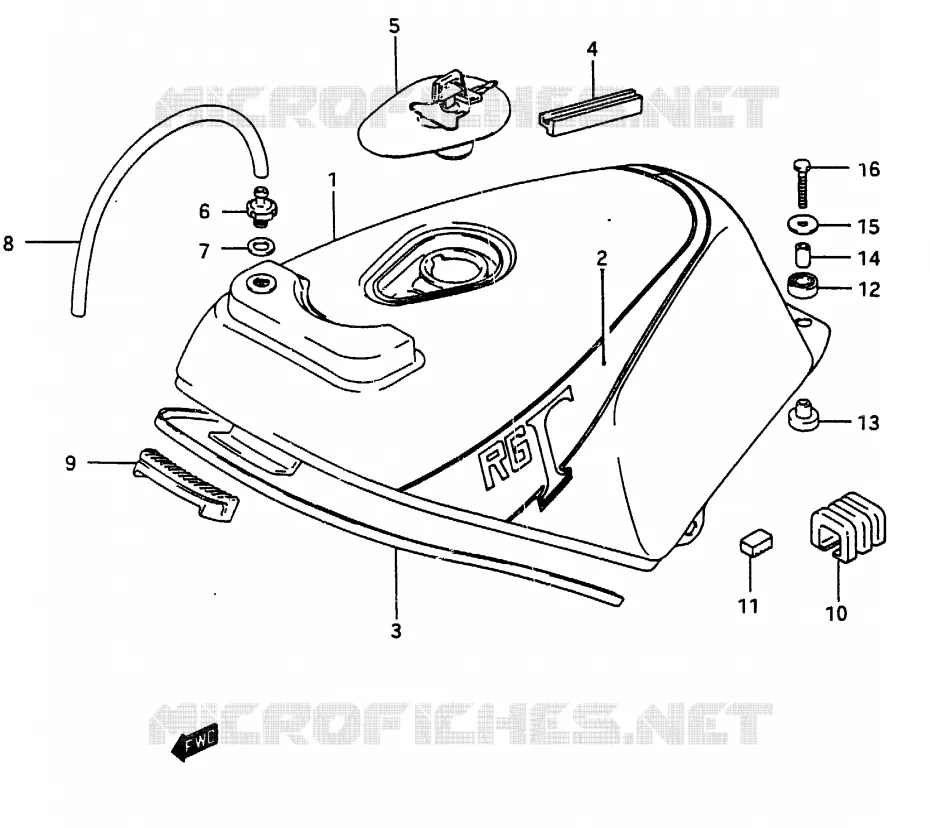 FUEL TANK (RG250CH/FCH) Suzuki MOTO 250 RG 1987  RG250CH(G/H)