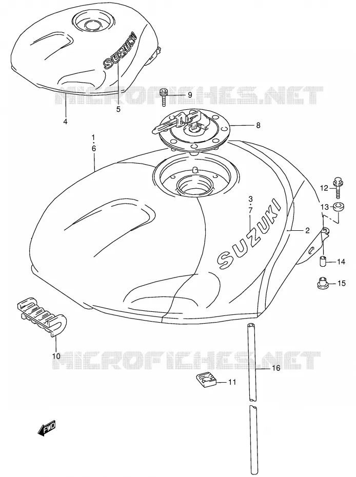 FUEL TANK Suzuki MOTO 125 RG 1992  RG125FUN(E18)