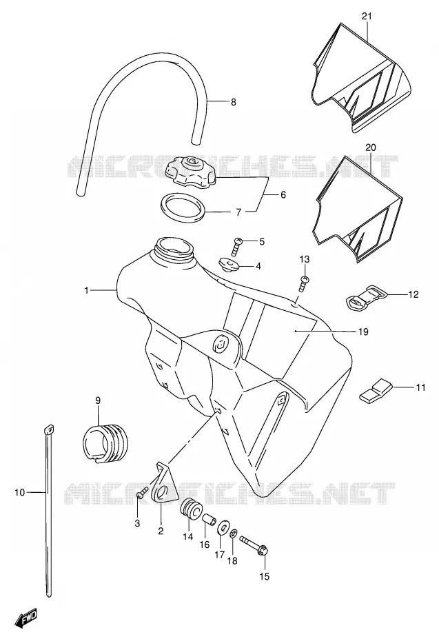 FUEL TANK Suzuki MOTO 250 RM 2000  RM250Y(E3/E28)