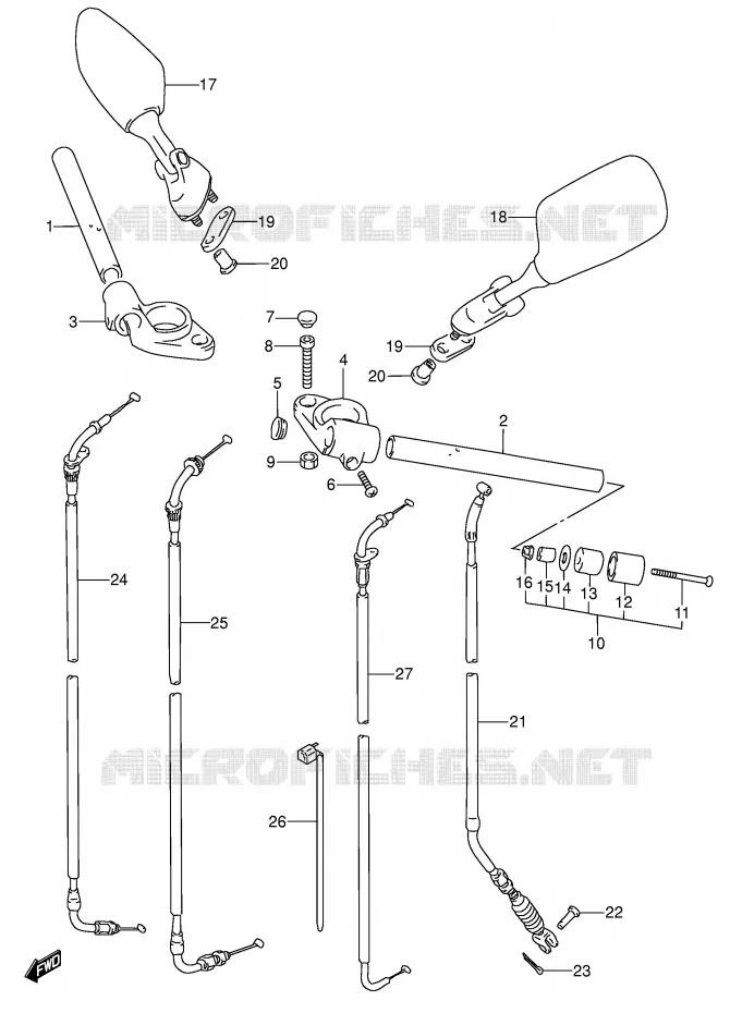 HANDLEBAR (MODEL P) Suzuki MOTO 600 RF 1994  RF600RUR(E2)