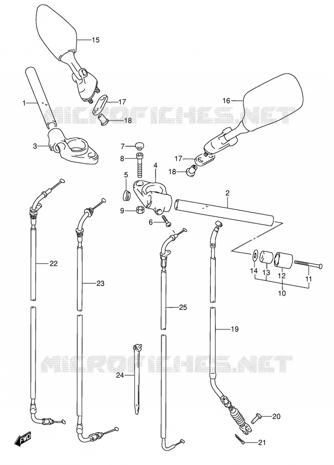 HANDLEBAR (MODEL R/S/T/V) Suzuki MOTO 600 RF 1993  RF600RUP(E2)