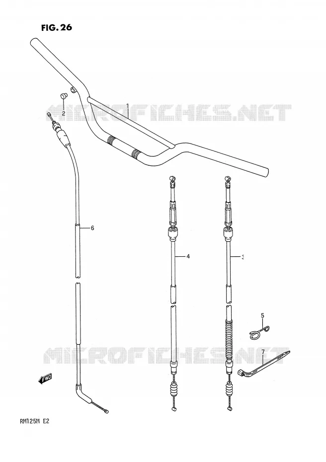 HANDLEBAR Suzuki MOTO 125 RM 1991  RM125 M (E02,E04,E24)