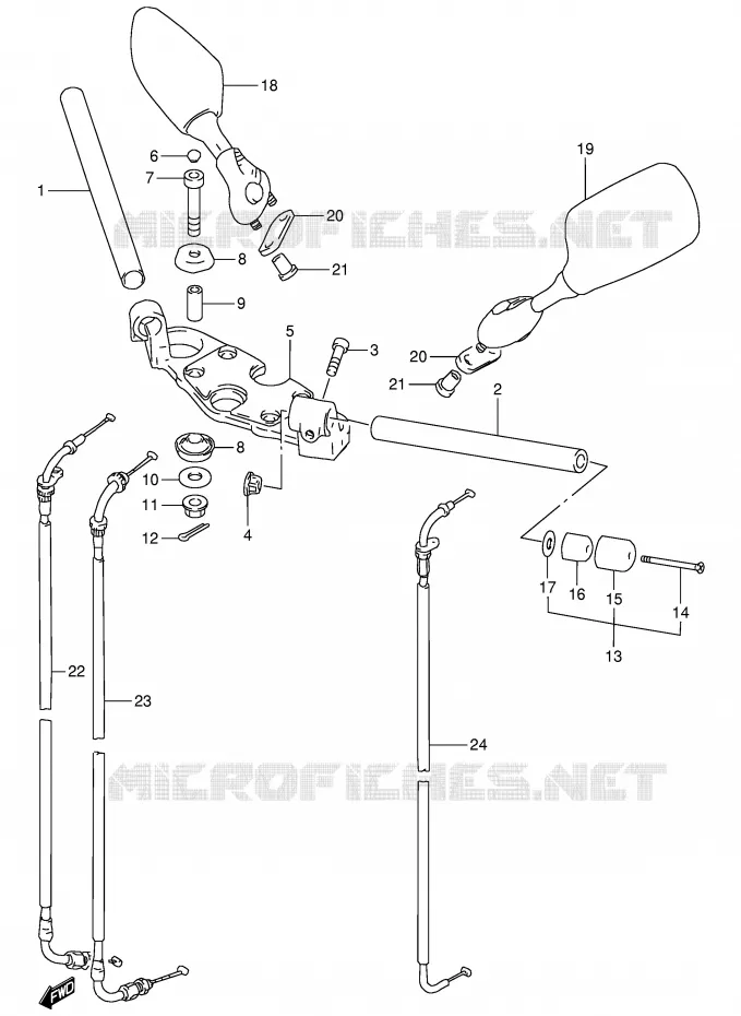 HANDLEBAR Suzuki MOTO 900 RF 1995  RF900RS(E2)