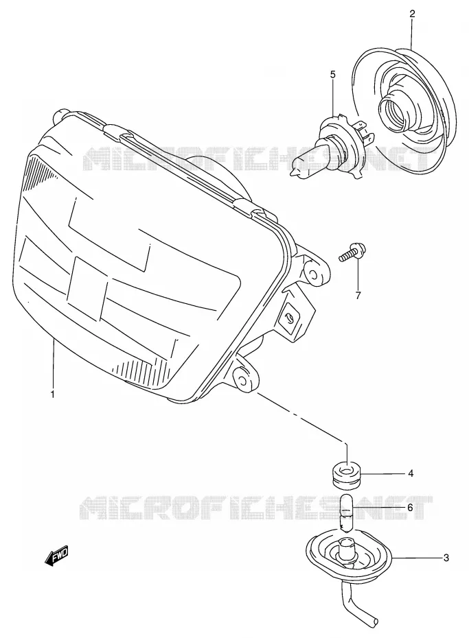 HEADLIGHT Suzuki MOTO 125 RG 1999  RG125FX(E6)