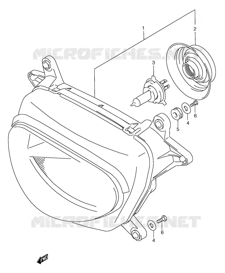 HEADLIGHT Suzuki MOTO 250 RG 1997  RGV250V(E1)