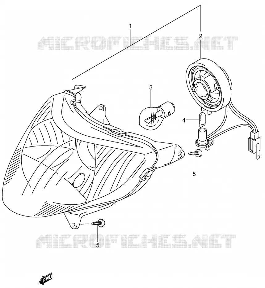 HEADLIGHT Suzuki SCOOTER 125 UE 2001  UE125CTK1(P2)