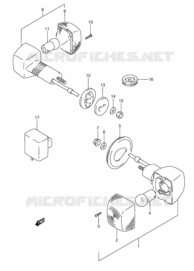 INDICATORS (E1) Suzuki MOTO 250 RG 1996  RGV250T(E24)