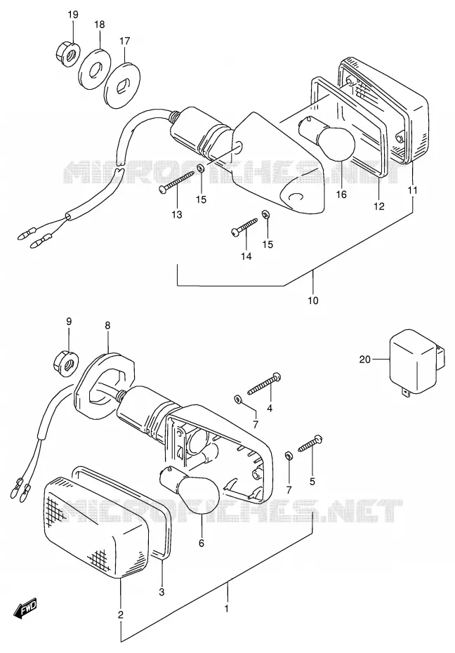 INDICATORS (E2,E4,E15,E17,E18,E34) Suzuki MOTO 125 RG 1992  RG125FUN(E18)