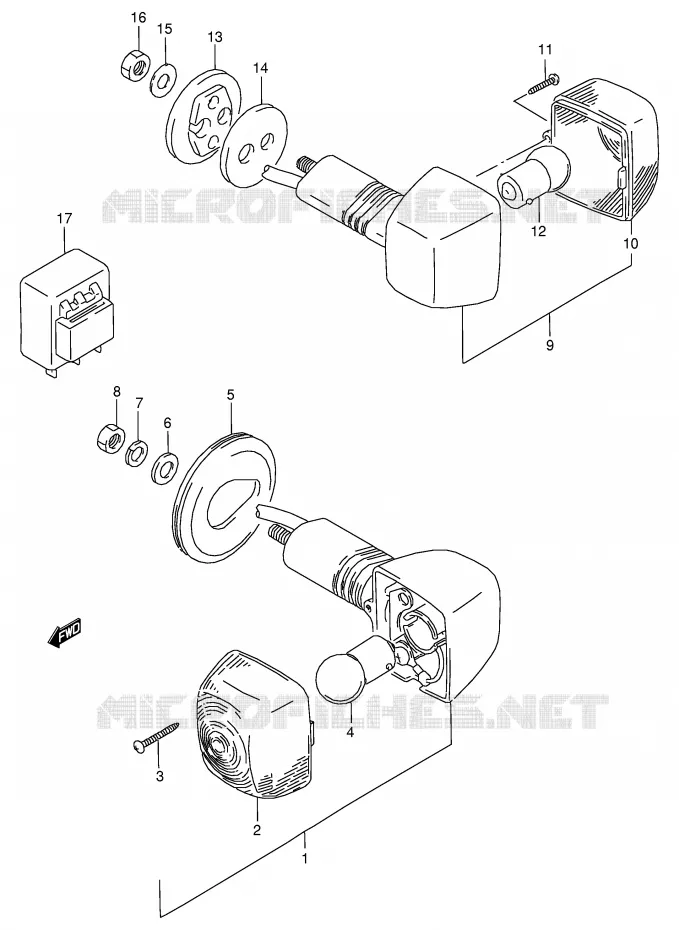 INDICATORS Suzuki MOTO 125 RG 1994  RG125FUR(E18)