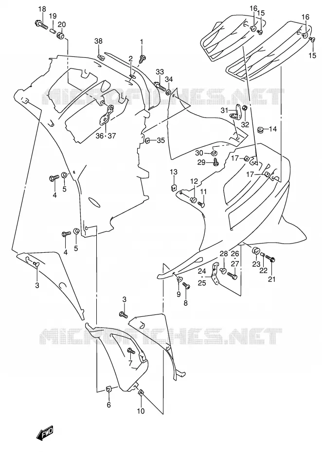INSTALLATION PARTS Suzuki MOTO 600 RF 1994  RF600RUR(E2)