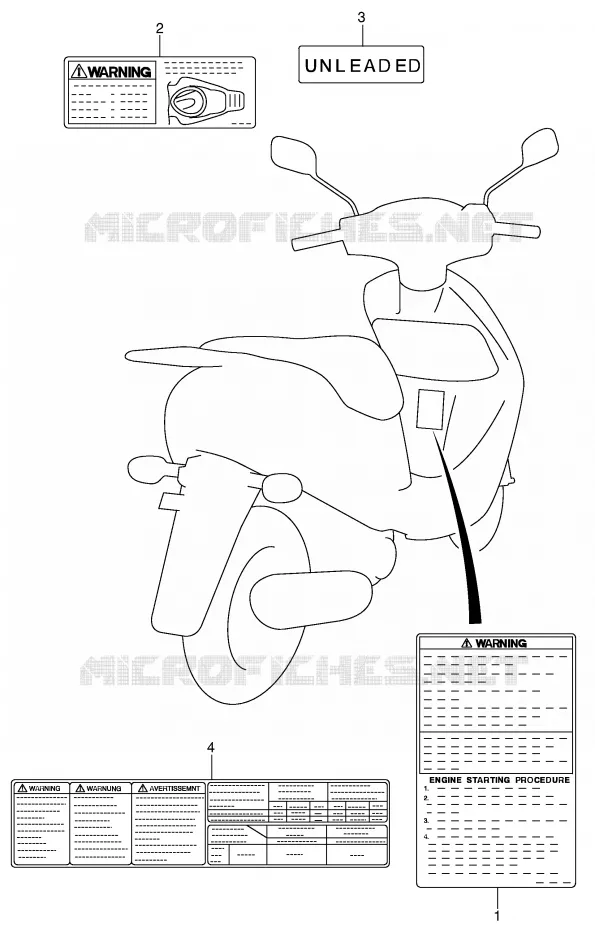 LABEL Suzuki SCOOTER 125 UE 2001  UE125CTK1(P2)
