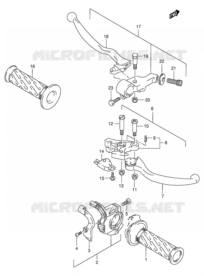 LEVERS - HANDGRIPS Suzuki MOTO 125 RG 1994  RG125FUR(E18)
