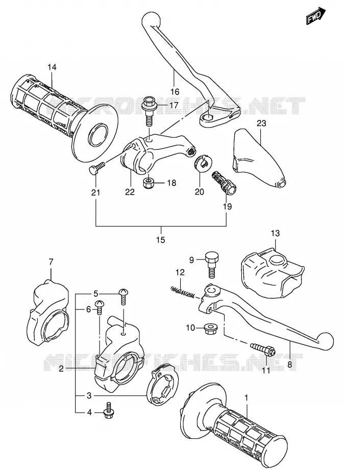 LEVERS - HANDGRIPS Suzuki MOTO 125 RM 1997  RM125V(E2)