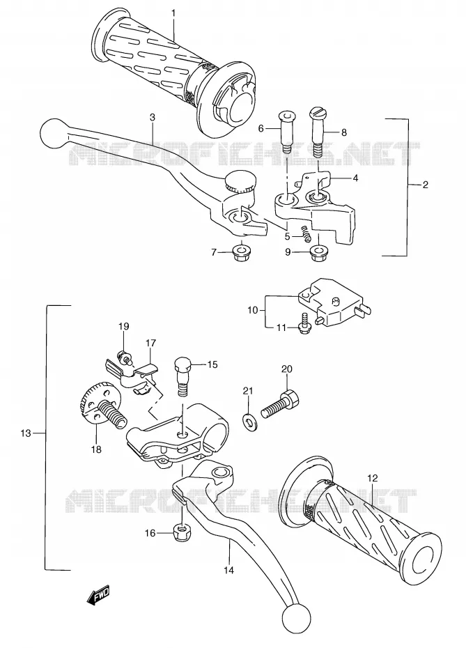 LEVERS - HANDGRIPS Suzuki MOTO 250 RG 1991  RGV250M(E24)
