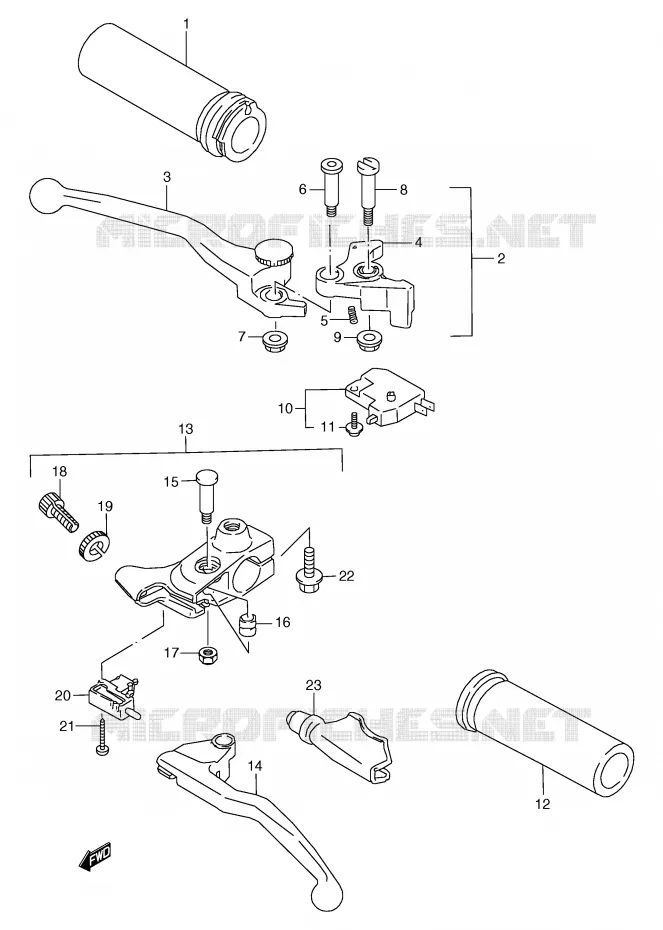LEVERS - HANDGRIPS Suzuki MOTO 800 MARAUDER 1997  VZ800V(E2)