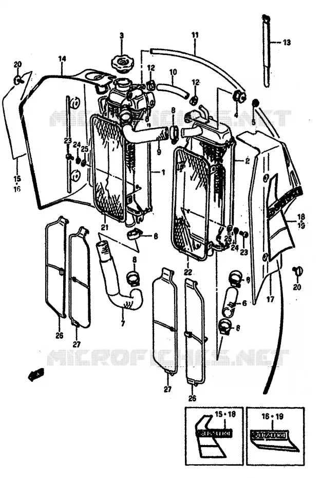 RADIATOR Suzuki MOTO 125 RM 1984  RM125E(E/F)