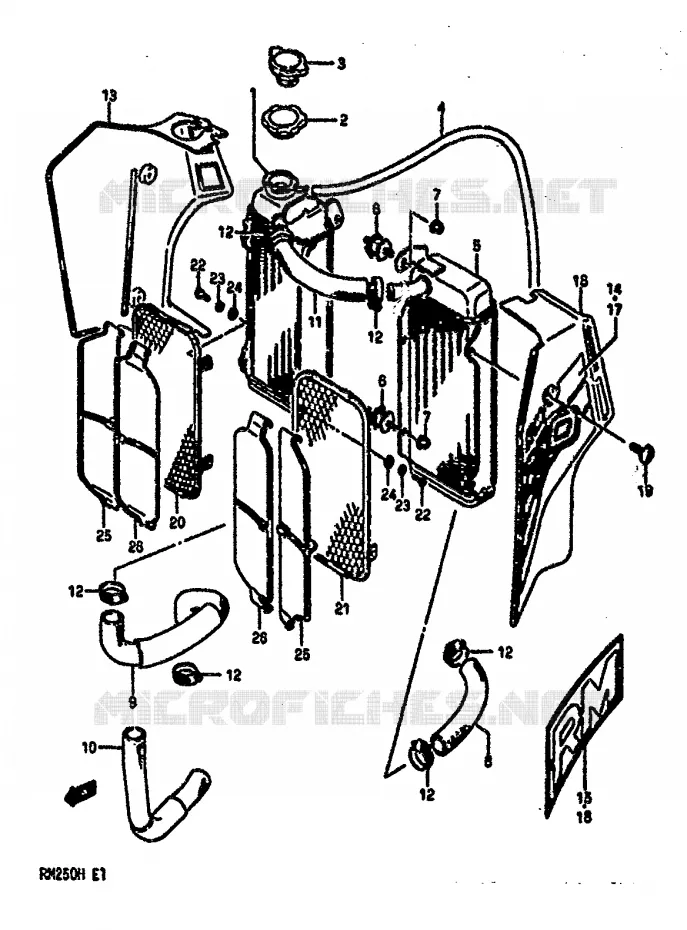 RADIATOR Suzuki MOTO 250 RM 1987  RM250H(G/H)