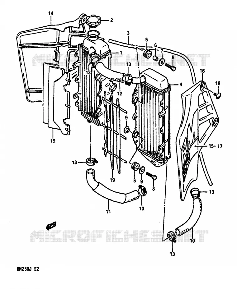 RADIATOR Suzuki MOTO 250 RM 1988  RM250J