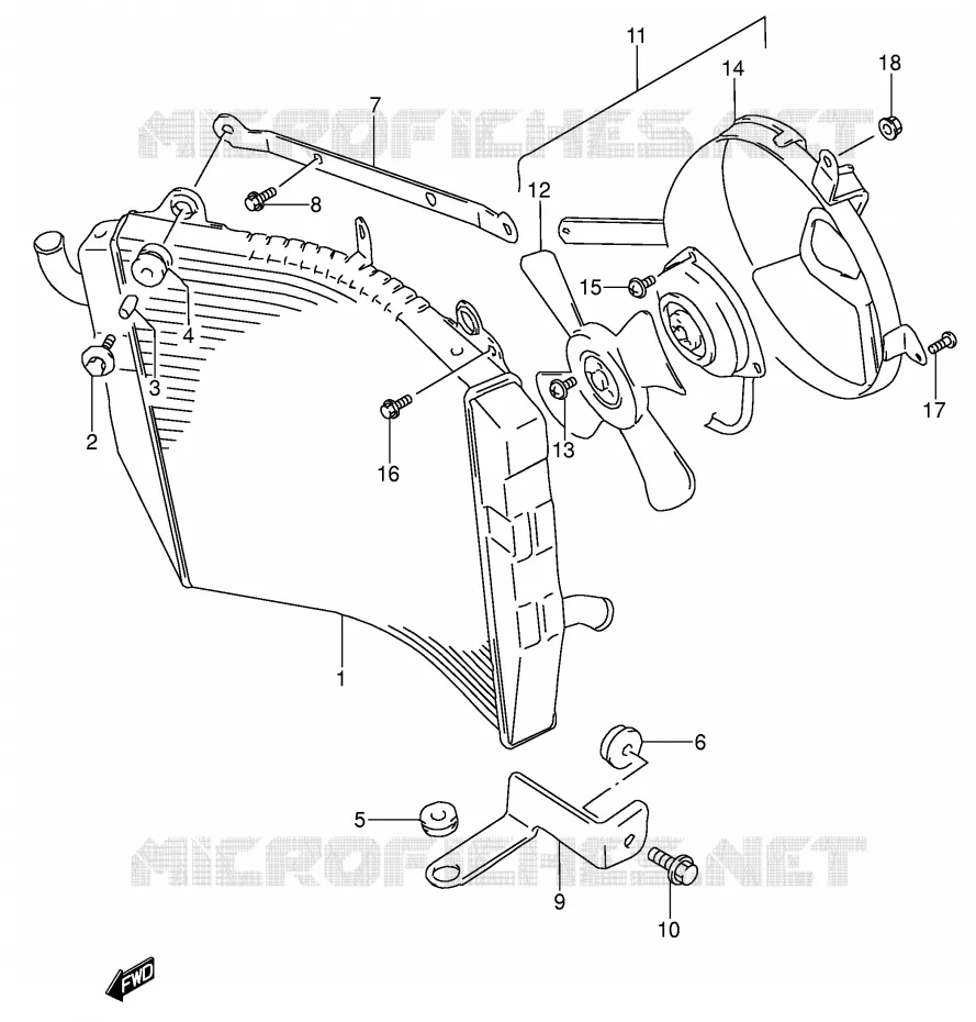 RADIATOR Suzuki MOTO 600 RF 1996  RF600RT(E2)