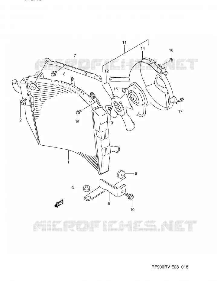 RADIATOR Suzuki MOTO 900 RF 1994  RF900RR(E28)