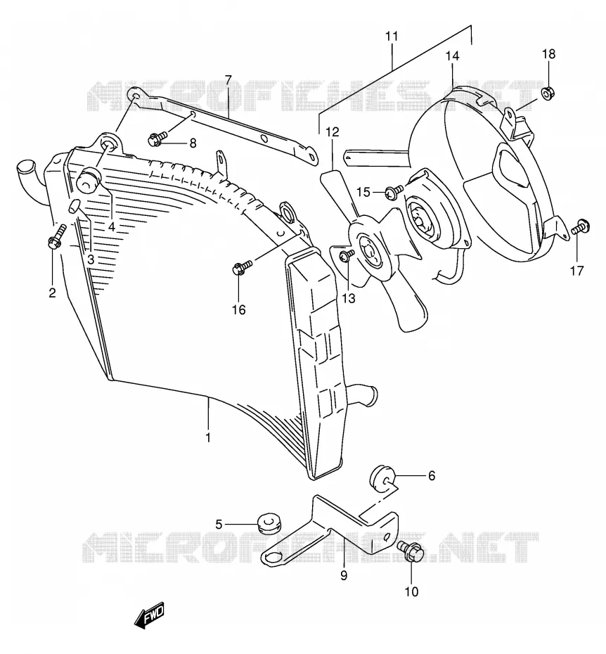 RADIATOR Suzuki MOTO 900 RF 1996  RF900RT(E2)