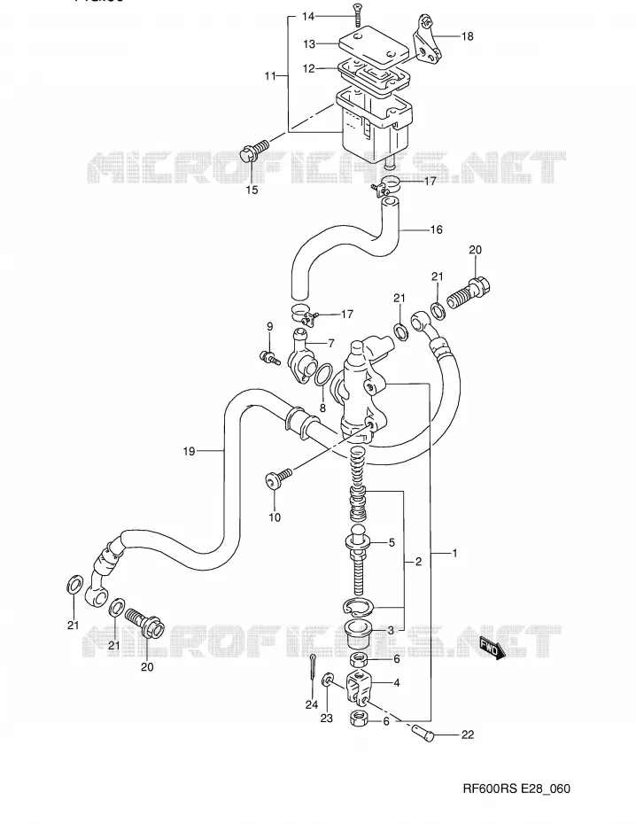 REAR BRAKE MASTER CYLINDER Suzuki MOTO 600 RF 1993  RF600RP(E28)