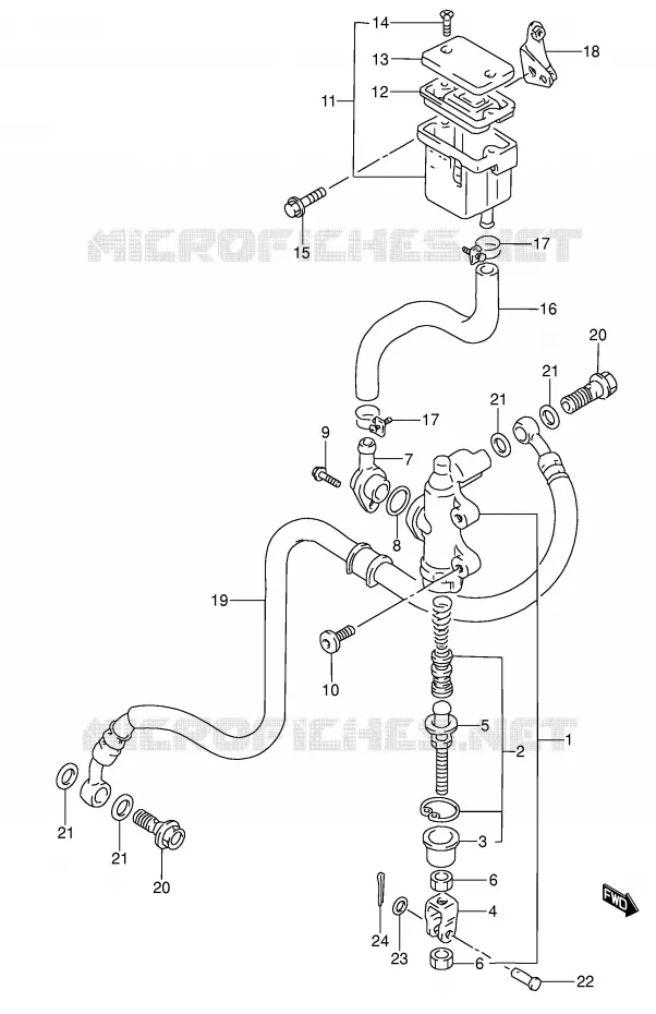 REAR BRAKE MASTER CYLINDER Suzuki MOTO 600 RF 1996  RF600RUT(E2)