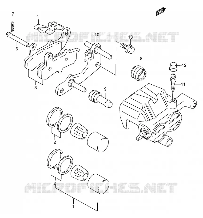 REAR CALIPER Suzuki MOTO 125 RG 1993  RG125FUP(E18)