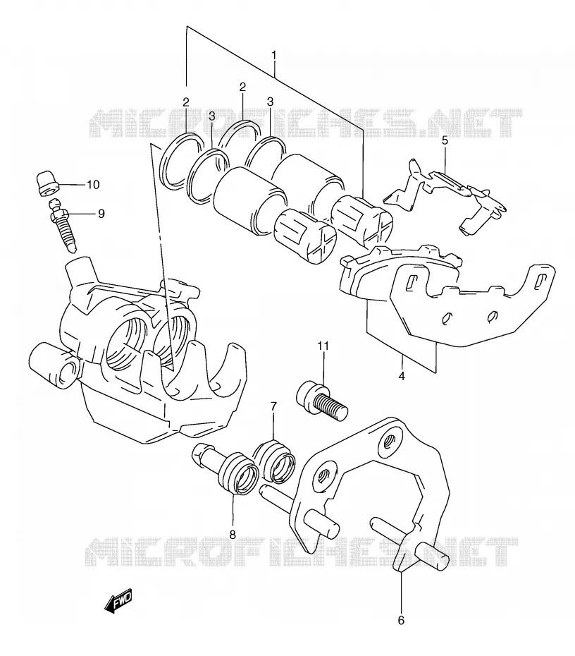 REAR CALIPER Suzuki MOTO 250 RG 1996  RGV250T(E24)