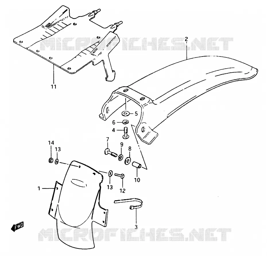 REAR FENDER (MODEL D) Suzuki MOTO 500 RM 1984  RM500E(D/E)