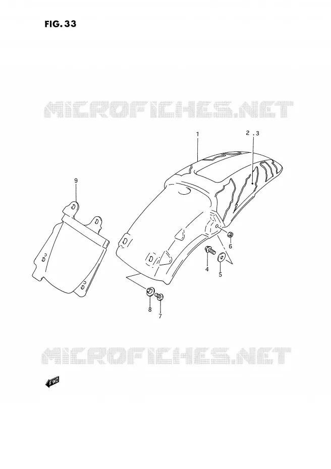 REAR FENDER (MODEL N) Suzuki MOTO 125 RM 1993  RM125P(E2)