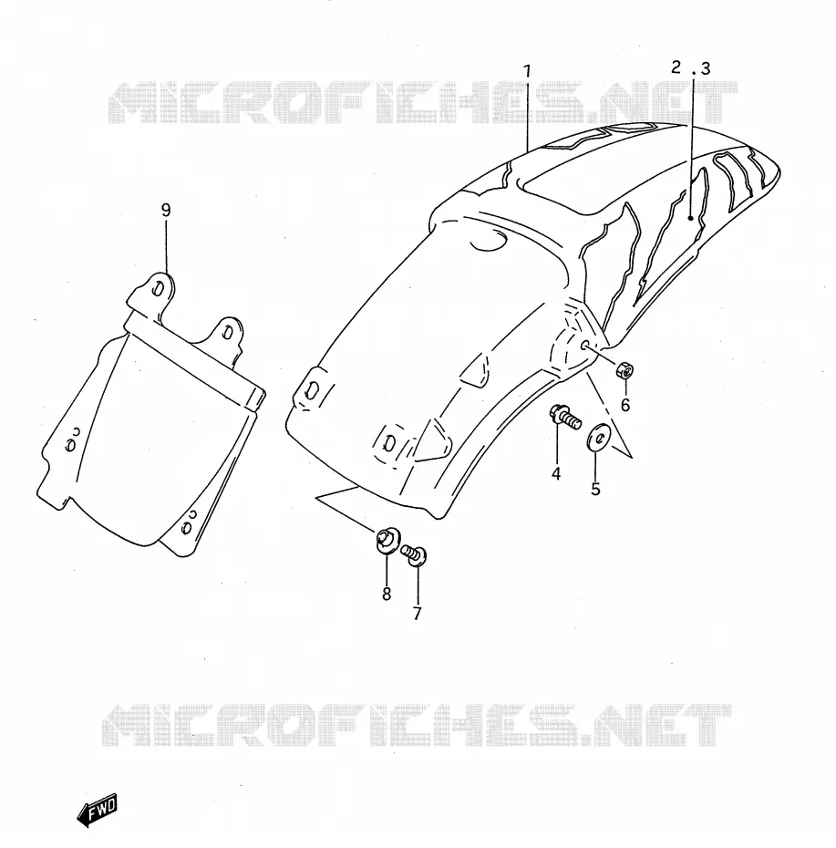 REAR FENDER (MODEL N) Suzuki MOTO 125 RM 1994  RM125R(E28)