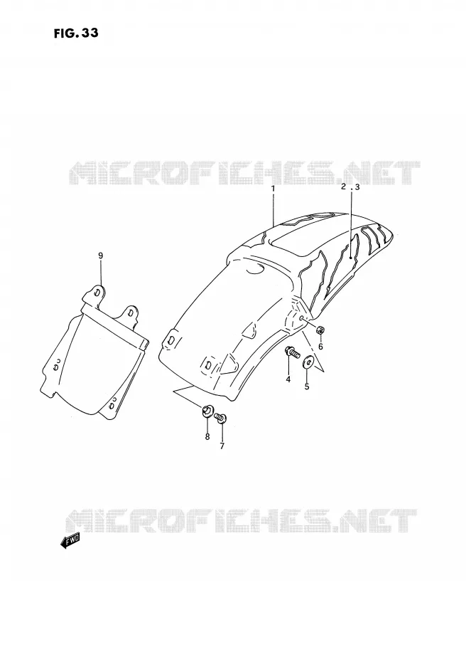 REAR FENDER (MODEL N) Suzuki MOTO 125 RM 1994  RM125R(E3)