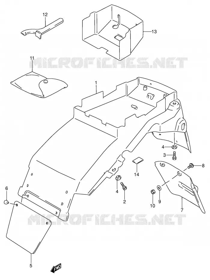 REAR FENDER (MODEL S) Suzuki MOTO 600 RF 1995  RF600RS(E2)
