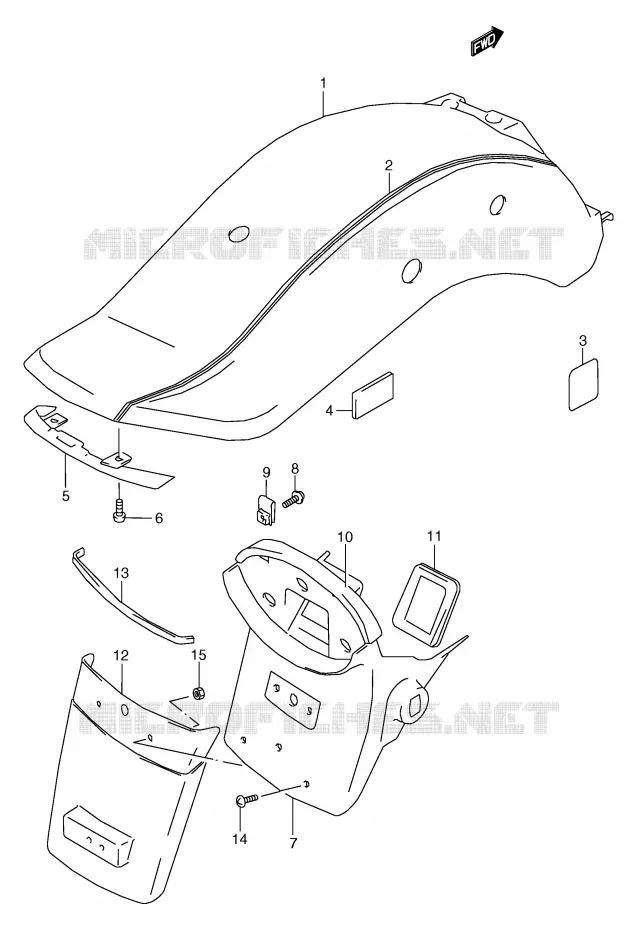 REAR FENDER (MODEL X) Suzuki MOTO 800 MARAUDER 2002  VZ800K2(E2)