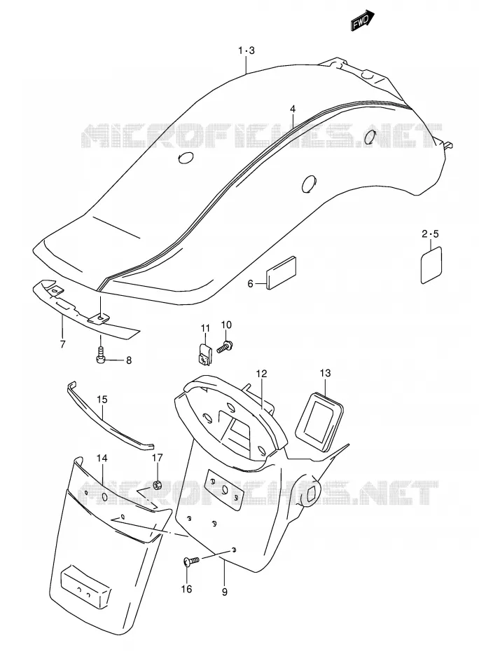 REAR FENDER (MODEL Y) Suzuki MOTO 800 MARAUDER 2003  VZ800K3(E2)