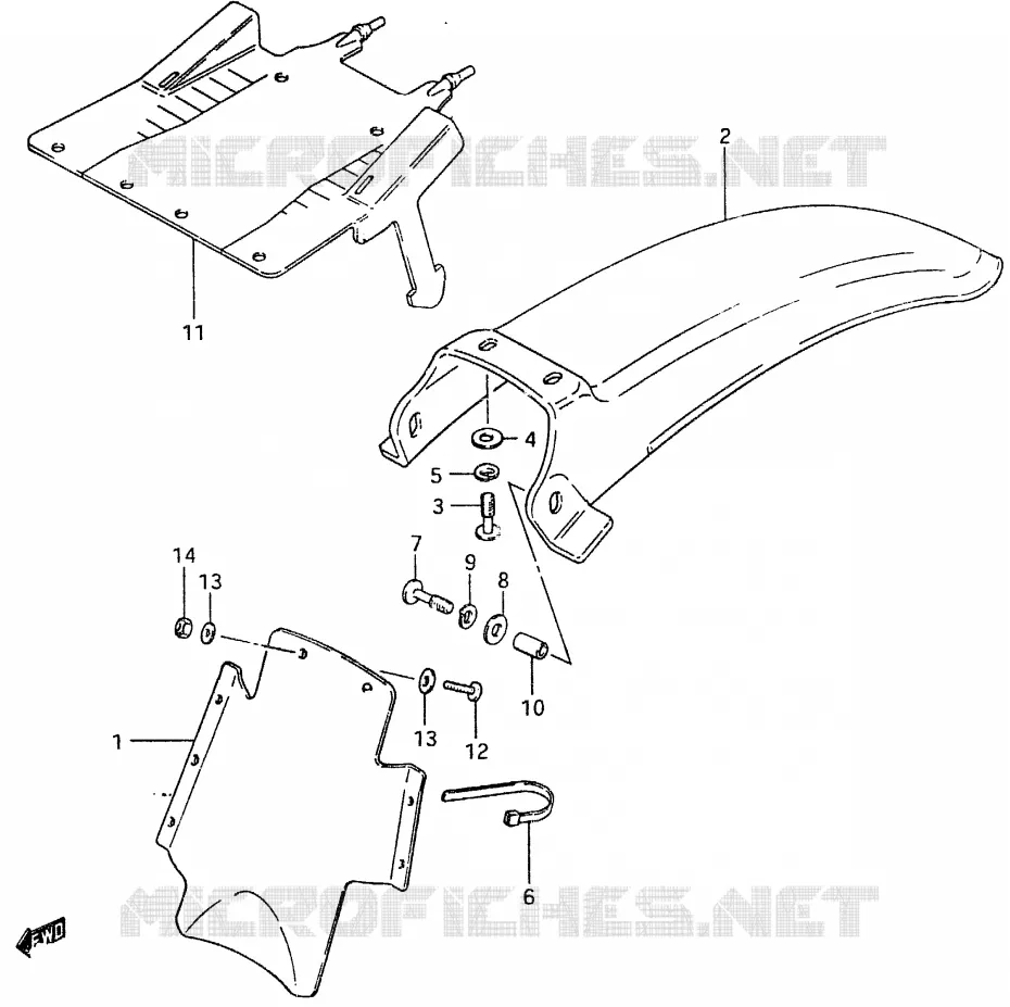 REAR FENDER Suzuki MOTO 465 RM 1981  RM465X(X/Z)