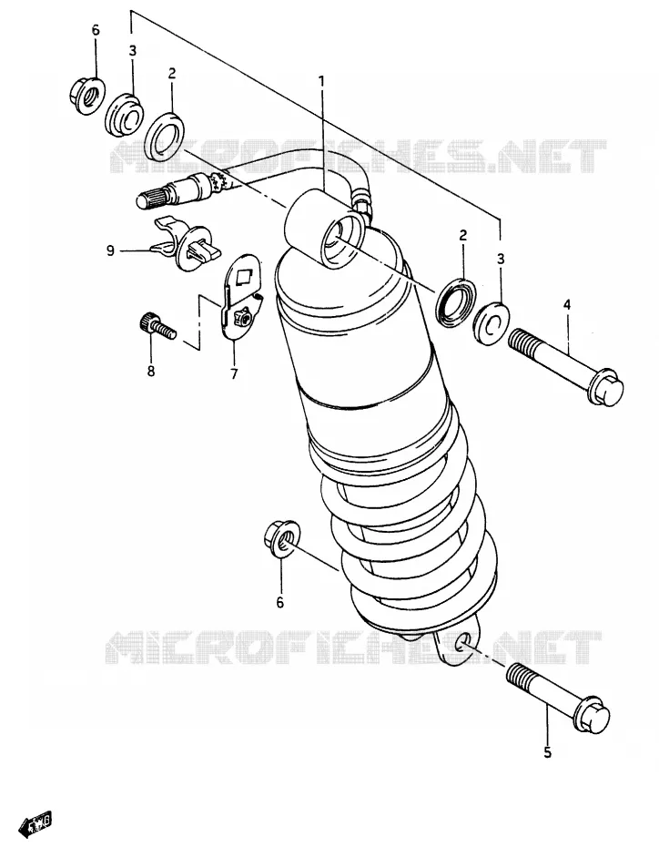 REAR SHOCK ABSORBER Suzuki MOTO 250 RG 1987  RG250FCH(G/H)