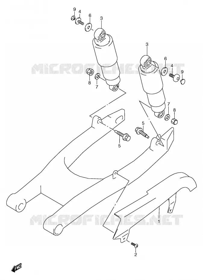 REAR SHOCK ABSORBER Suzuki MOTO 800 MARAUDER 2000  VZ800Y(E2)